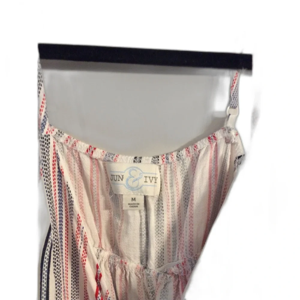 Jun & Ivy striped front tye cropped tank top Medium M